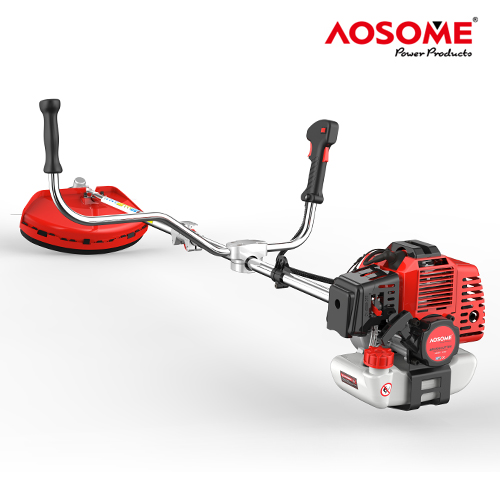 AOSOME 52CC 2 Stroke Petrol Grass Trimmer Brush Cutter with Double Shoulder Harness 3 Teeth Blade 1 Piece Auto Feed Head 1 Piece Bump Feed Head for Home Garden
