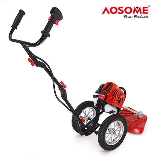 AOSOME 52cc 2-Stroke Petrol Wheeled Push Garden Grass Trimmer/Strimmer